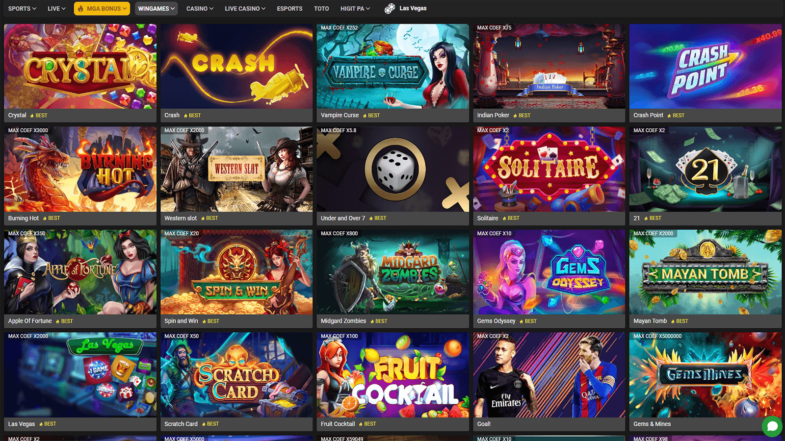 WinWin Casino Game Selection in Philippines